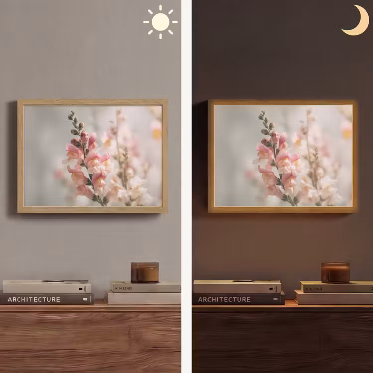 Bloem - Leeuwenbek - Roze - Stengel Light Box met batterij (Wandlamp) middel -sfeer3