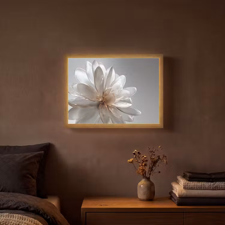 Bloem - Wit - Neutraal Light Box met batterij (Wandlamp) middel -sfeer4
