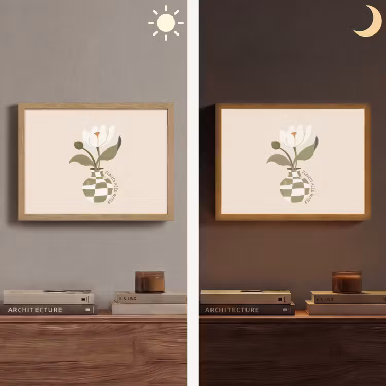 Bloem - Wit - Vaas - Quote Light Box met batterij (Wandlamp) middel -sfeer3