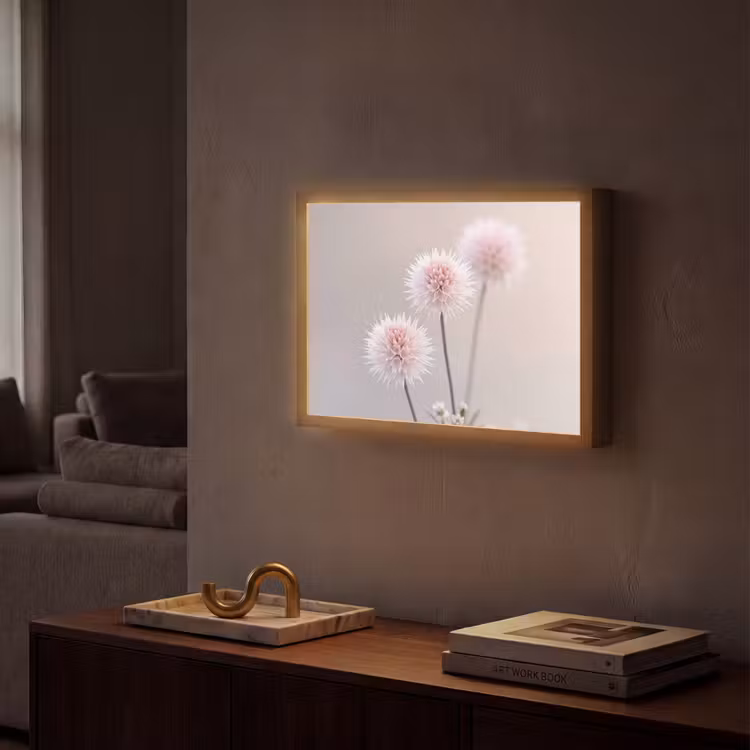 Bloemen - Bollen - Roze Light Box met batterij (Wandlamp) middel -sfeer1