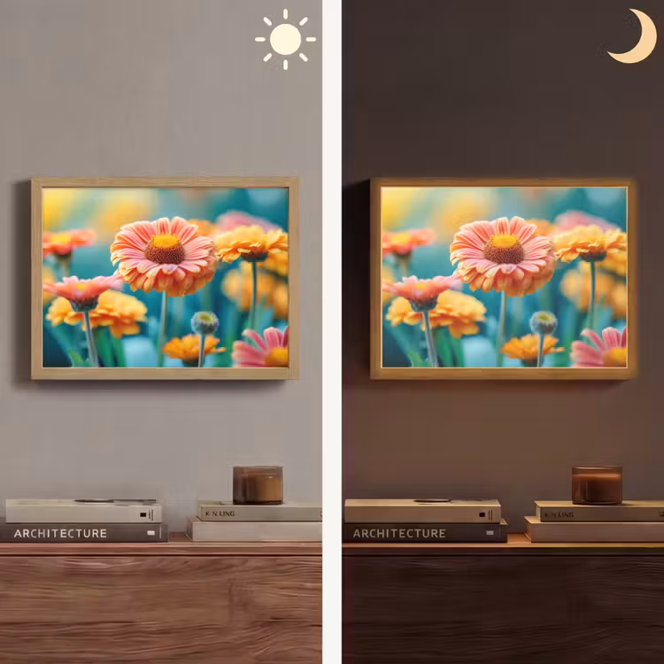 Bloemen - Kleurrijk - Natuur - Gerbera Light Box met batterij (Wandlamp) middel -sfeer3