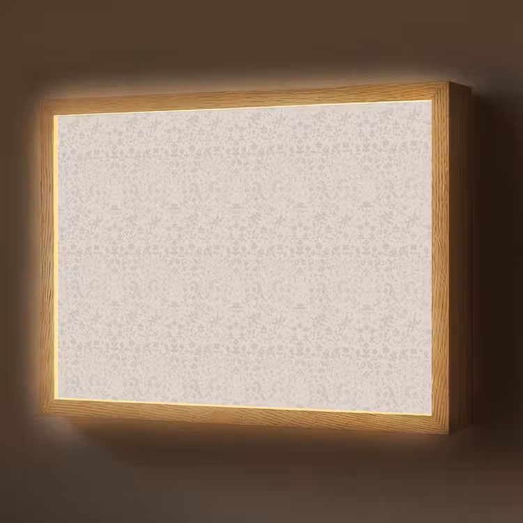 Bloemen - Bladeren - Licht - Taupe Light Box met batterij (Wandlamp) middel 907 -z3d_website