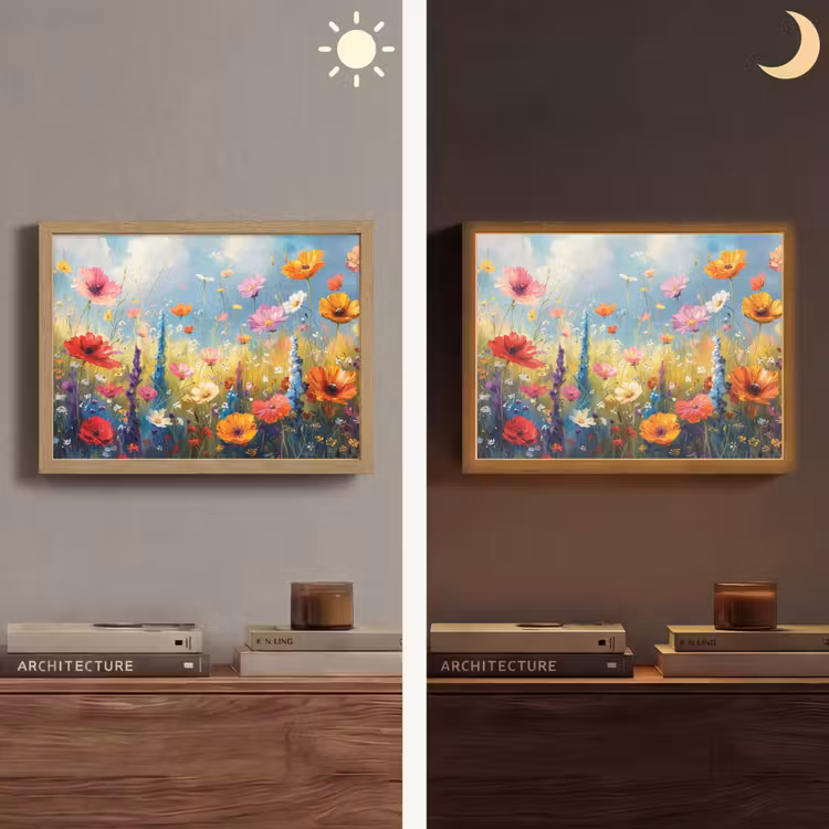 Bloemen - Natuur - Botanisch - Kunst Light Box met batterij (Wandlamp) middel -sfeer3