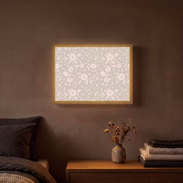 Bloemen - Blaadjes - Patroon Light Box met batterij (Wandlamp) middel 907 -sfeer4