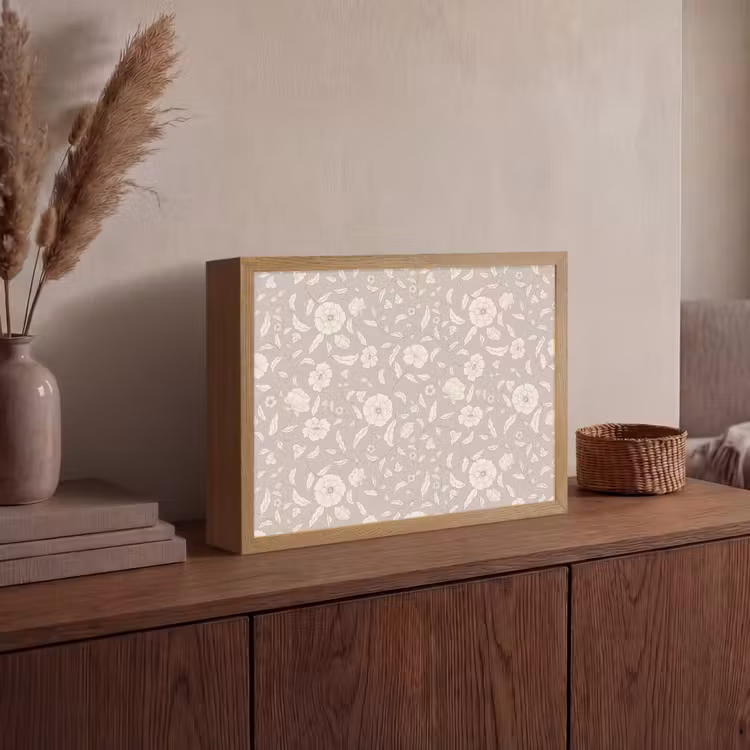 Bloemen - Blaadjes - Patroon Light Box met batterij (Wandlamp) middel 907 -sfeer2