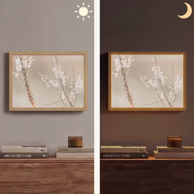 Bloemen - Wit - Planten Light Box met batterij (Wandlamp) middel -sfeer3