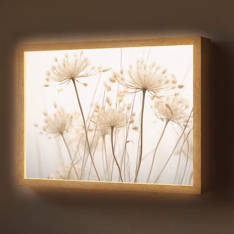 Bloemen - Wit - Zonlicht Light Box met batterij (Wandlamp) middel -z3d_website