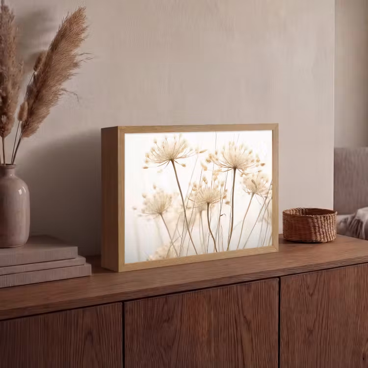 Bloemen - Wit - Zonlicht Light Box met batterij (Wandlamp) middel -sfeer2