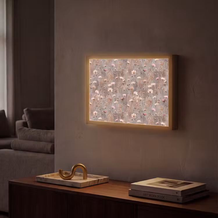Bloemen - Wild - Pastel Light Box met batterij (Wandlamp) middel 907 -sfeer1