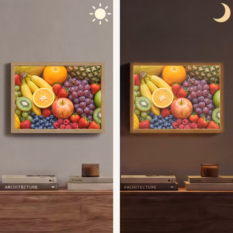 Eten - Fruit - Vers - Kleurrijk - Voeding Light Box met batterij (Wandlamp) middel -sfeer3
