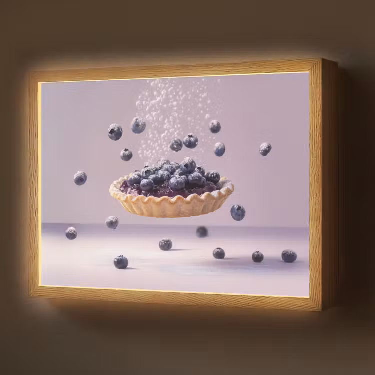 Eten - Taart - Bessen - Blauw Light Box met batterij (Wandlamp) middel -z3d_website