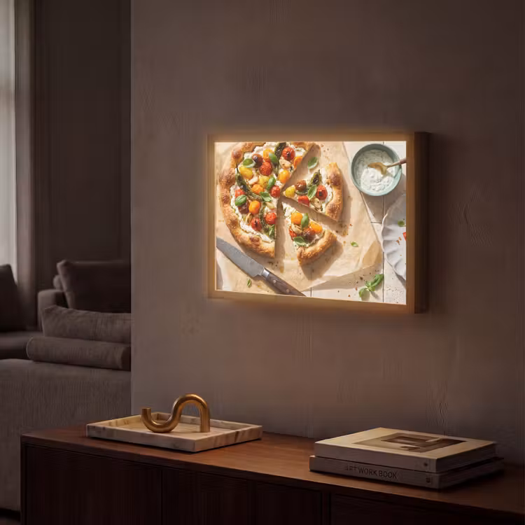 Eten - Tomaten - Basilicum - Maaltijd - Vers Light Box met batterij (Wandlamp) middel -sfeer1