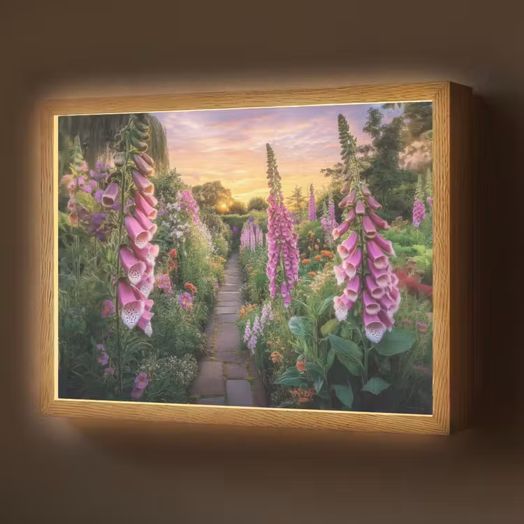 Vingerhoedskruid - Bloemen - Tuin Light Box met batterij (Wandlamp) middel -z3d_website