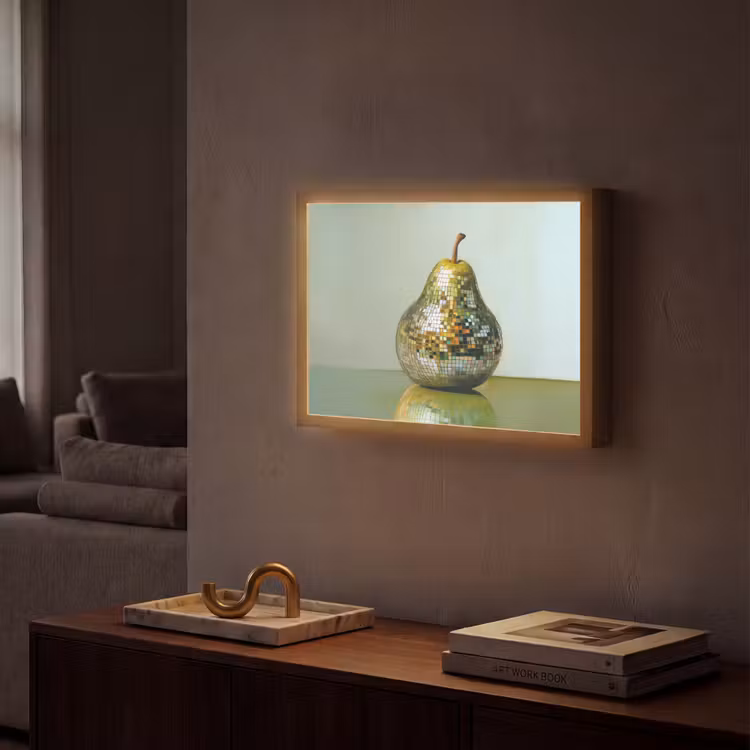 Fruit - Disco - Art - Glitter Light Box met batterij (Wandlamp) middel -sfeer1