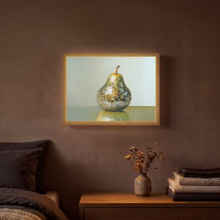 Fruit - Disco - Art - Glitter Light Box met batterij (Wandlamp) middel -sfeer4