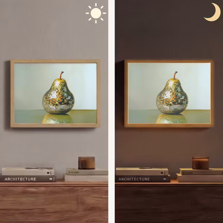 Fruit - Disco - Art - Glitter Light Box met batterij (Wandlamp) middel -sfeer3