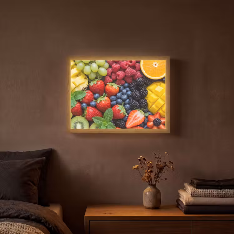 Fruit - Vers - Kleurrijk - Eten Light Box met batterij (Wandlamp) middel -sfeer4