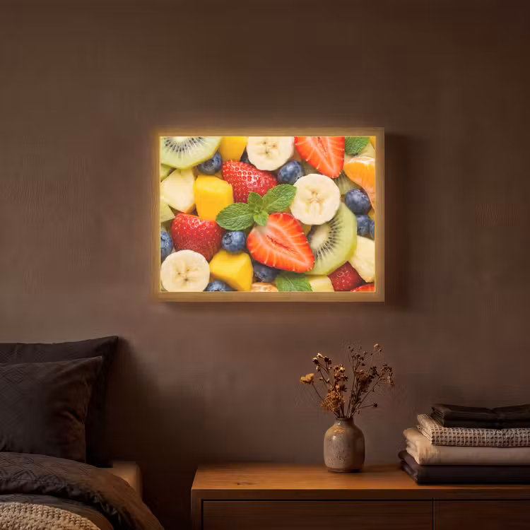 Fruit - Plakjes - Eten - Kleurrijk Light Box met batterij (Wandlamp) middel -sfeer4