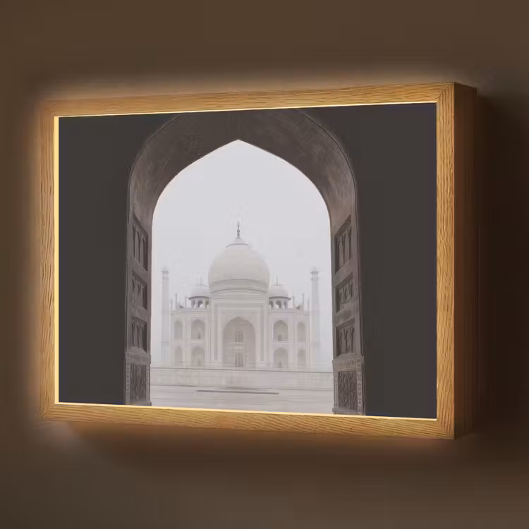 Poort - Symmetrische koepel - Minaretten - Moskee Light Box met batterij (Wandlamp) middel -z3d_website