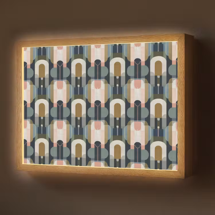 Geografisch - Modern - Kleurrijk Light Box met batterij (Wandlamp) middel 907 -z3d_website