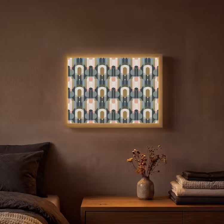 Geografisch - Modern - Kleurrijk Light Box met batterij (Wandlamp) middel 907 -sfeer4