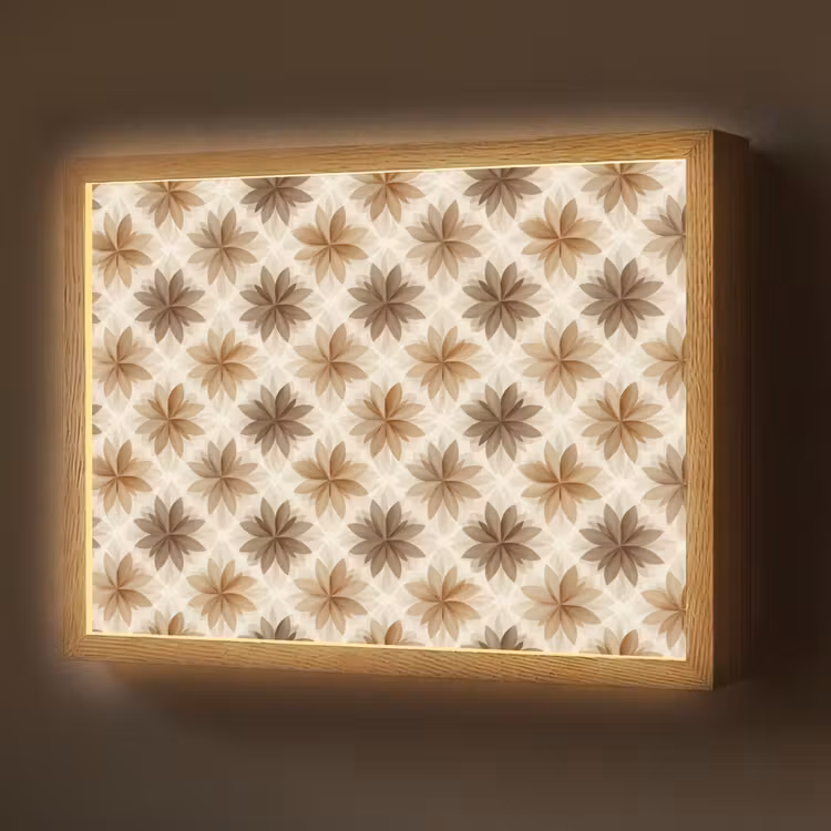 Geografisch - Patroon - Bruin Light Box met batterij (Wandlamp) middel 907 -z3d_website