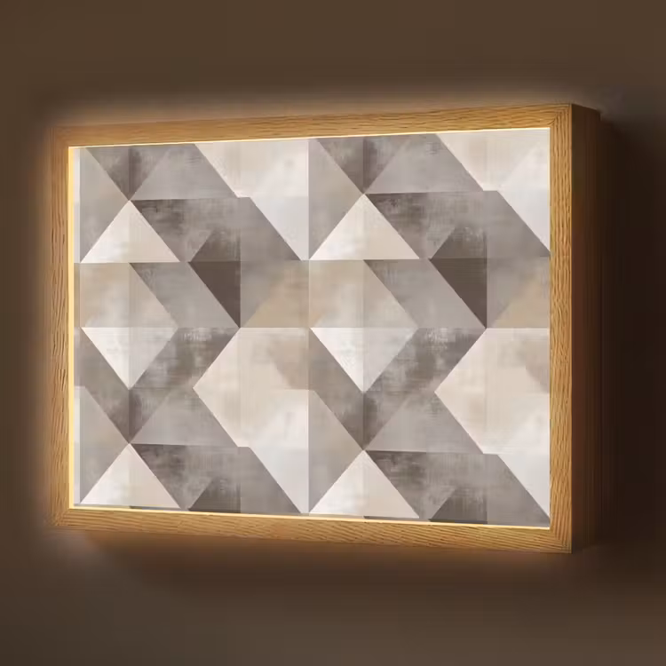 Geometrisch - Motief - Aardetinten Light Box met batterij (Wandlamp) middel 907 -z3d_website
