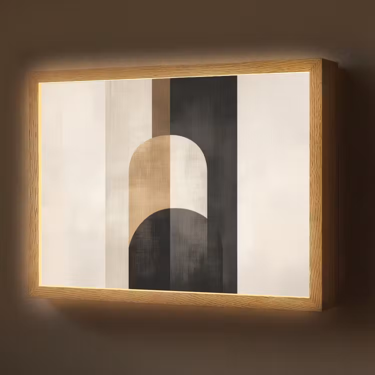 Geometrische - Vormen - Wit Light Box met batterij (Wandlamp) middel -z3d_website