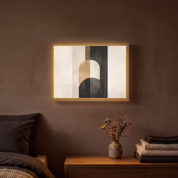 Geometrische - Vormen - Wit Light Box met batterij (Wandlamp) middel -sfeer4