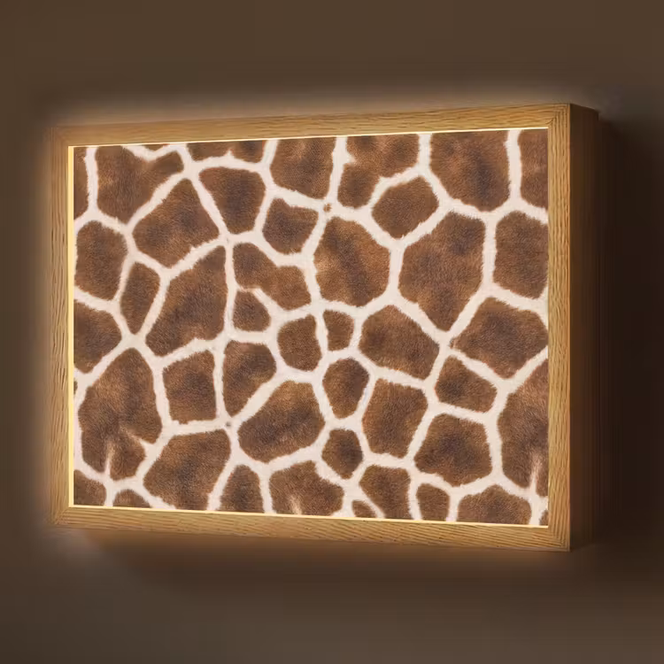 Giraf - Vacht - Klassiek - Bruin Light Box met batterij (Wandlamp) middel -z3d_website