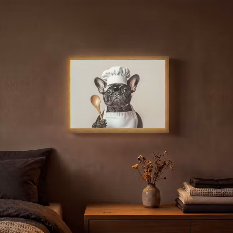Bril - Hond - Kok Light Box met batterij (Wandlamp) middel -sfeer4