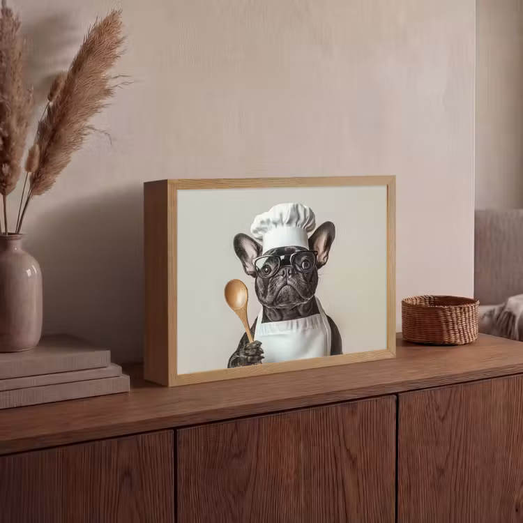 Bril - Hond - Kok Light Box met batterij (Wandlamp) middel -sfeer2
