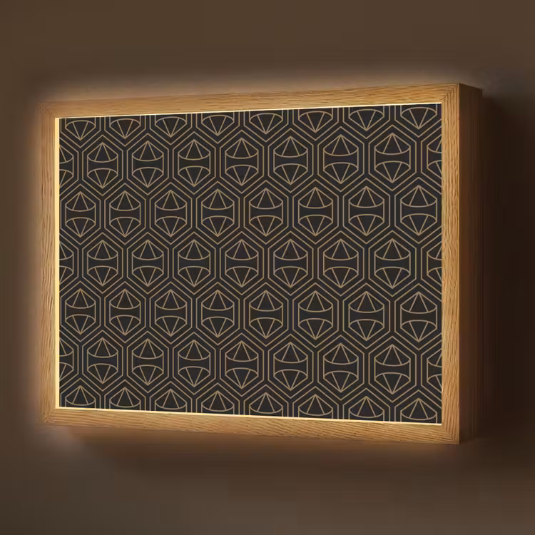 Goud - Zwart - Diamant Light Box met batterij (Wandlamp) middel 907 -z3d_website