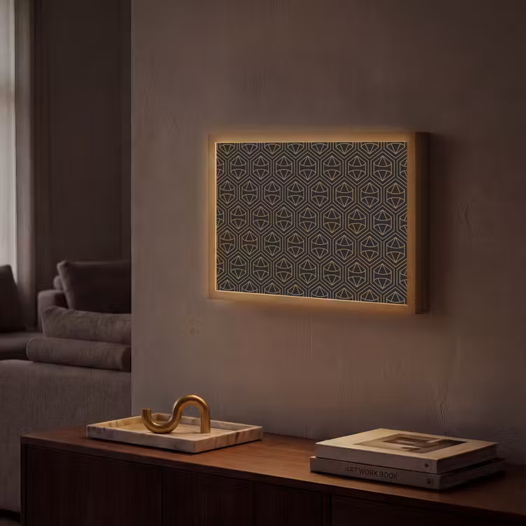 Goud - Zwart - Diamant Light Box met batterij (Wandlamp) middel 907 -sfeer1