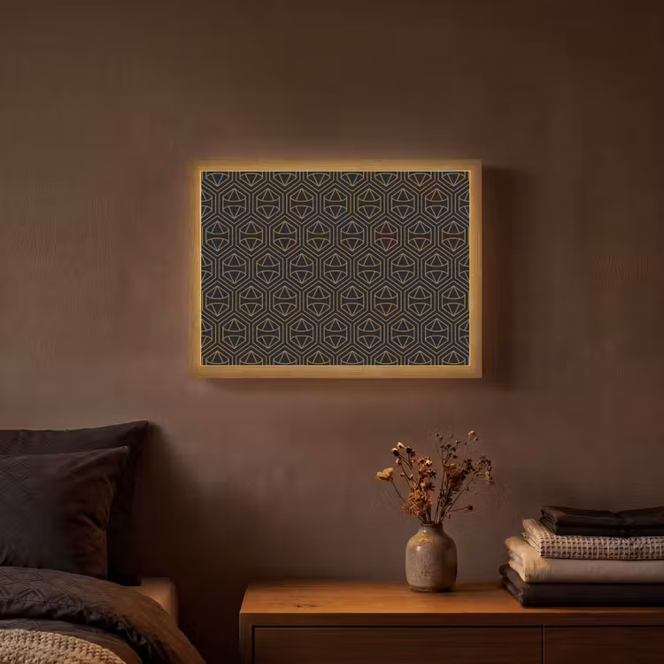 Goud - Zwart - Diamant Light Box met batterij (Wandlamp) middel 907 -sfeer4