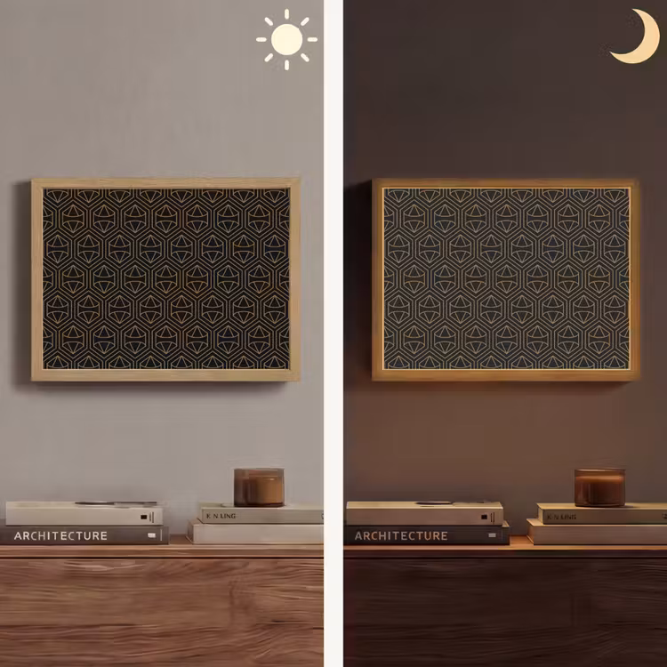 Goud - Zwart - Diamant Light Box met batterij (Wandlamp) middel 907 -sfeer3