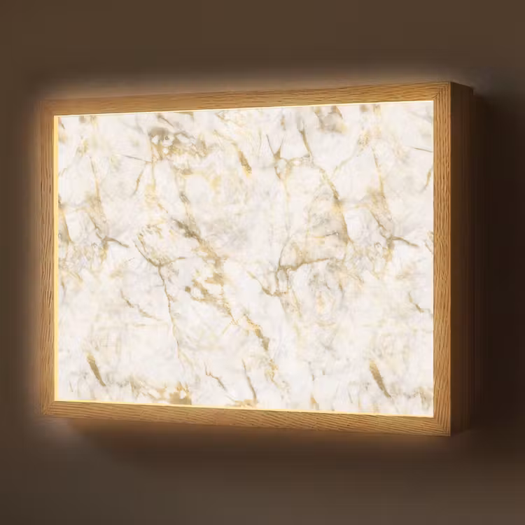 Goud - Licht - Nerf - Marmer Light Box met batterij (Wandlamp) middel 907 -z3d_website