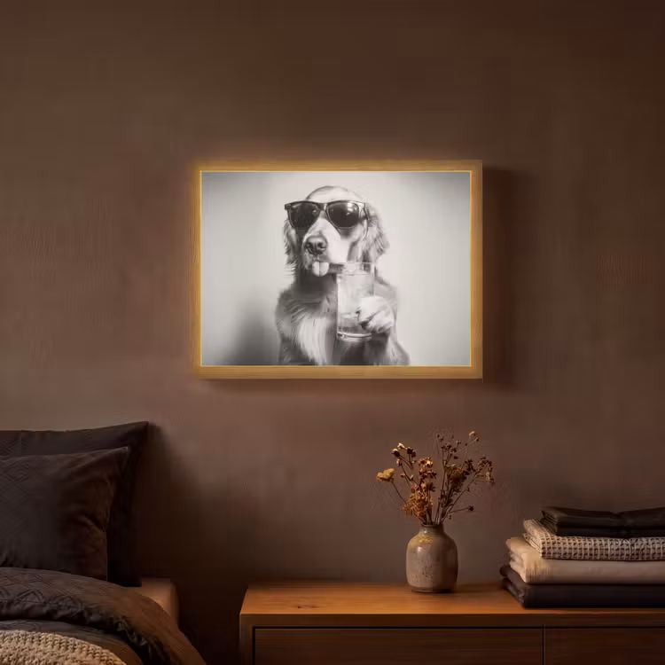 Golden retriever - Hond - Zonnebril - Gkas Light Box met batterij (Wandlamp) middel -sfeer4