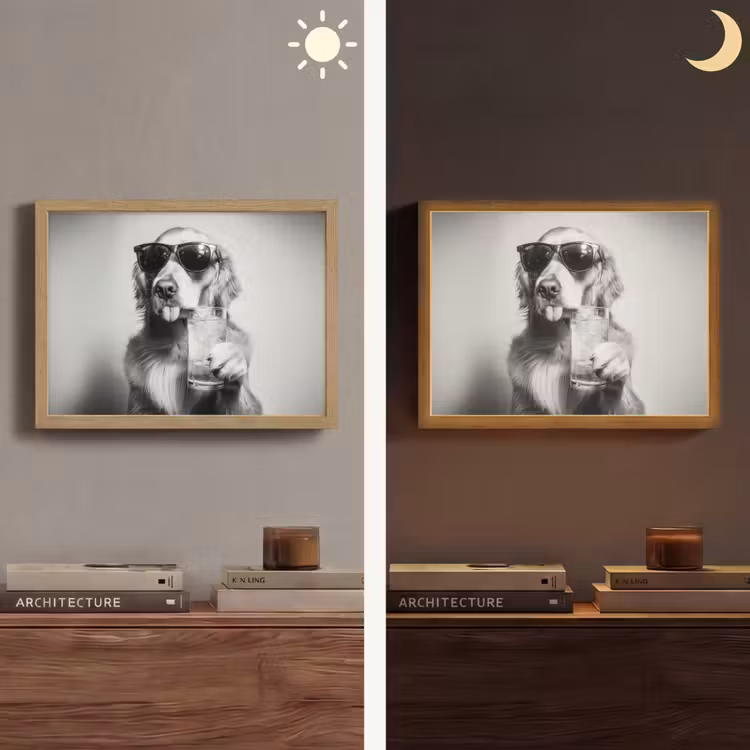 Golden retriever - Hond - Zonnebril - Gkas Light Box met batterij (Wandlamp) middel -sfeer3