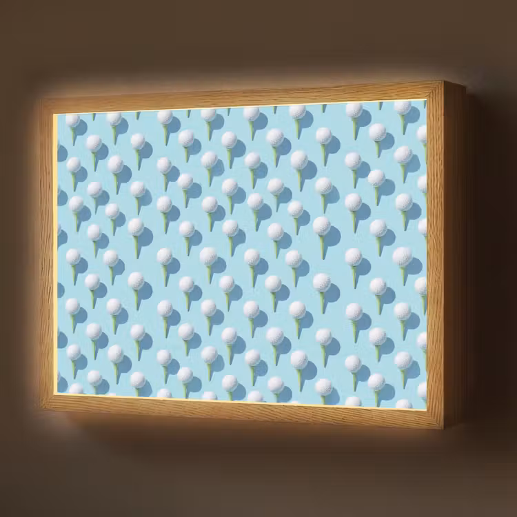 Golf - Ballen - Blauw Light Box met batterij (Wandlamp) middel 907 -z3d_website
