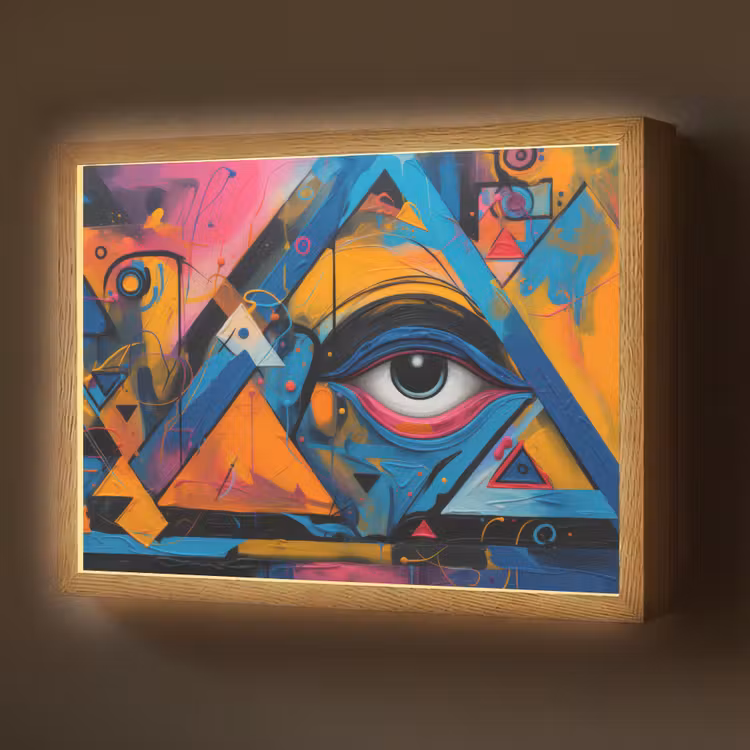Graffiti - Kleuren - Oog - Kunst Light Box met batterij (Wandlamp) middel -z3d_website