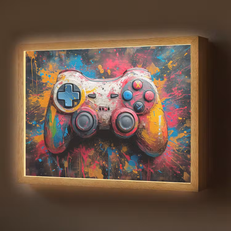 Graffiti - Gaming - Controller - Verf Light Box met batterij (Wandlamp) middel -z3d_website