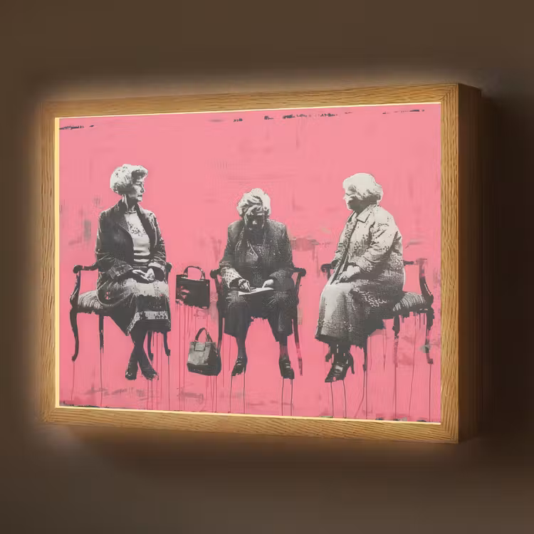 Graffiti - Roze - Street art - Vrouwen Light Box met batterij (Wandlamp) middel -z3d_website