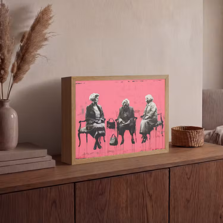 Graffiti - Roze - Street art - Vrouwen Light Box met batterij (Wandlamp) middel -sfeer2