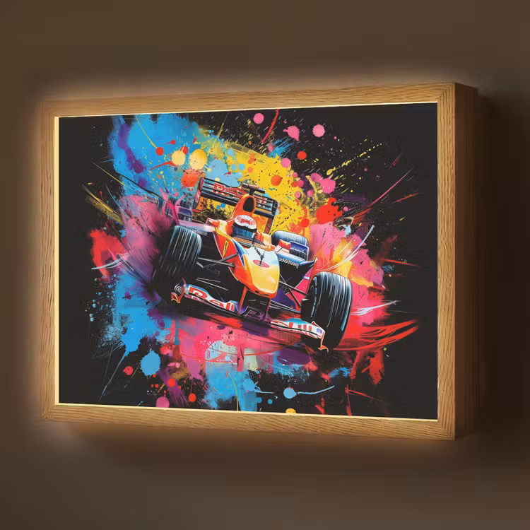 Graffiti - Sport - Auto - Formule 1 - Autosport Light Box met batterij (Wandlamp) middel -z3d_website