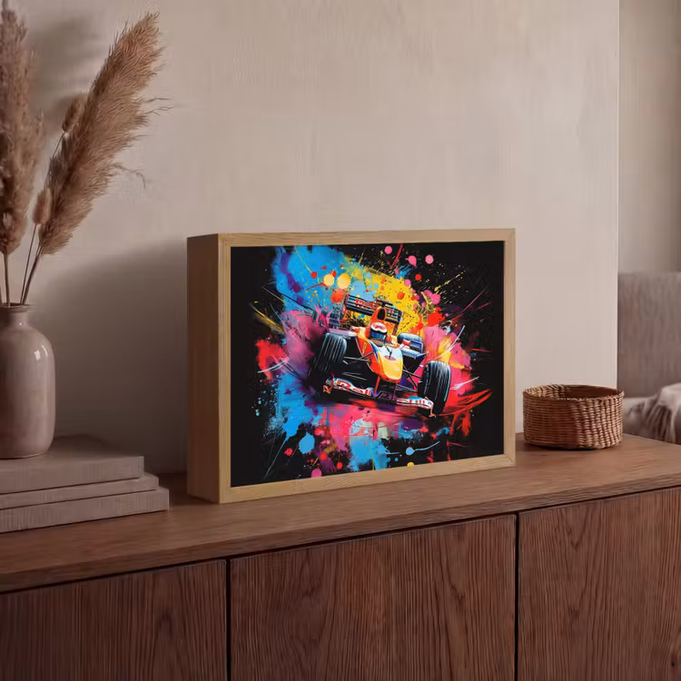 Graffiti - Sport - Auto - Formule 1 - Autosport Light Box met batterij (Wandlamp) middel -sfeer2