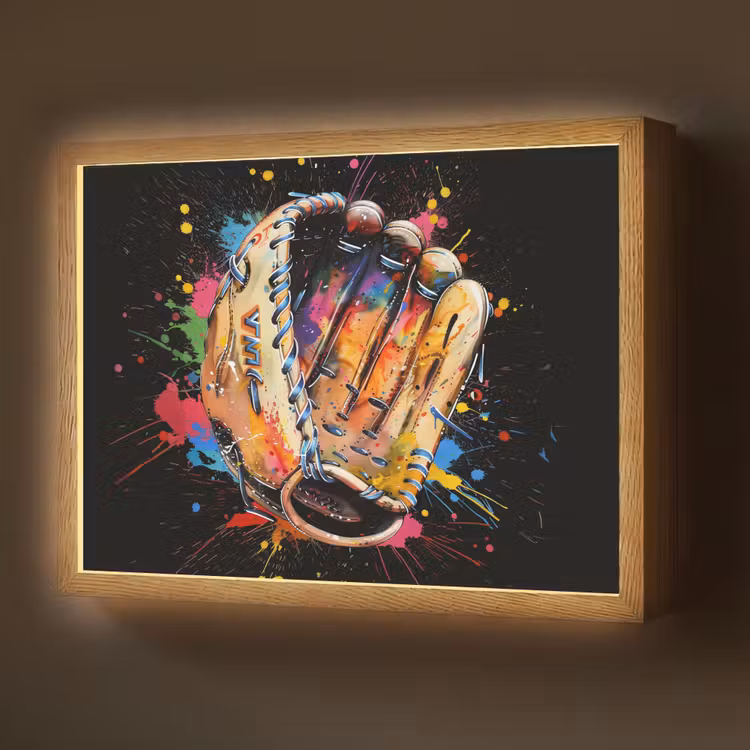 Graffiti - Sport - Baseball - Honkbal Light Box met batterij (Wandlamp) middel -z3d_website