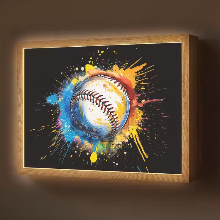 Graffiti - Sport - Baseball - Honkbal Light Box met batterij (Wandlamp) middel -z3d_website