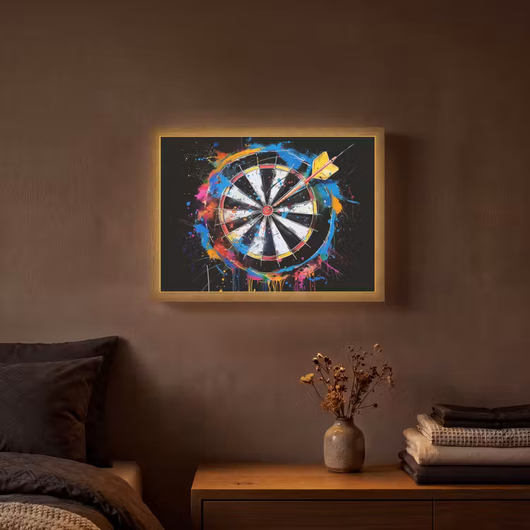 Graffiti - Sport - Darten - Dartbord Light Box met batterij (Wandlamp) middel -sfeer4