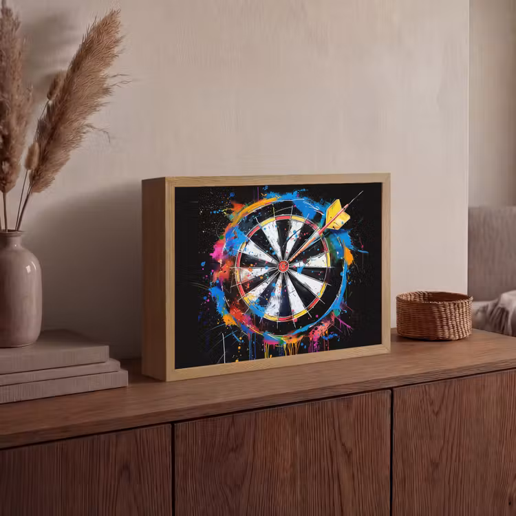 Graffiti - Sport - Darten - Dartbord Light Box met batterij (Wandlamp) middel -sfeer2